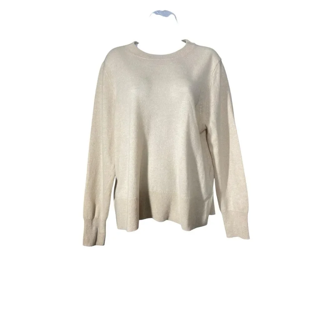 J.CREW‎ Womans 100% Cashmere Classic Fit Crew Neck Pullover Sweater Size XL